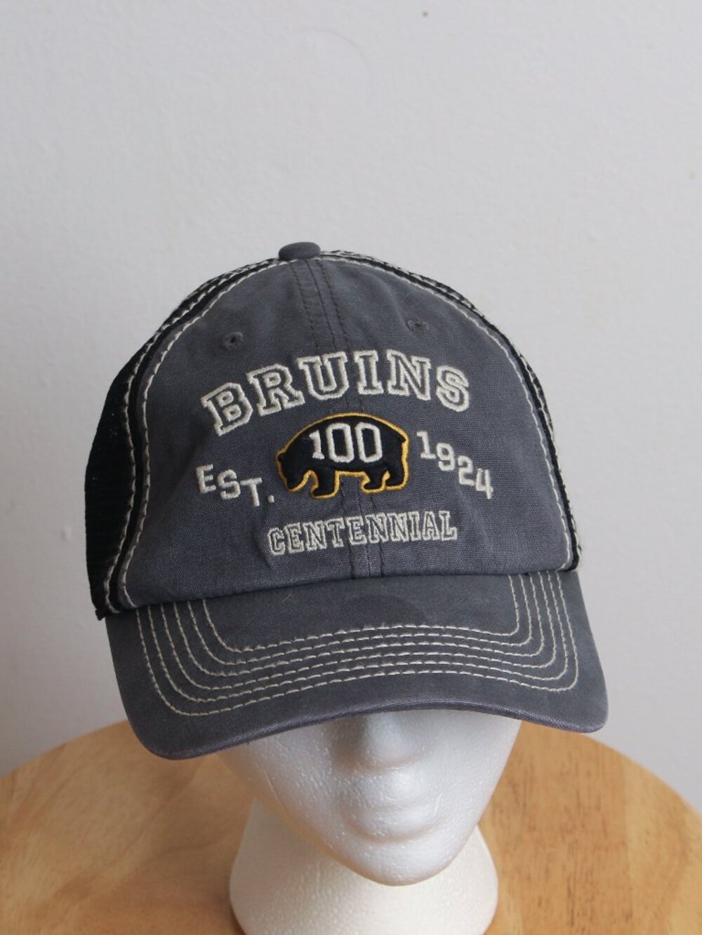 Boston Bruins Hat Mens OS Gray Centennial NHL Snapback Cap